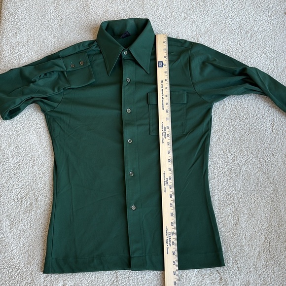 Vintage 70’s Joel California Forest Green Long Sleeve Button Shirt Men’s Medium - Picture 9 of 11